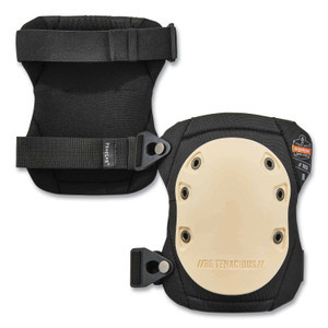 ergodyne ProFlex 325 Non-Marring Rubber Cap Knee Pads, Buckle Closure, One Size Fits Most, Tan Cap, Pair View Product Image