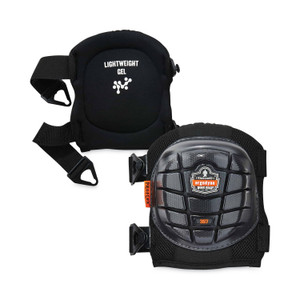 ergodyne ProFlex 357 Lightweight Gel Knee Pads, Short Cap, Buckle Closure, One Size Fits Most, Black, Pair, Ships in 1-3 Business Days (EGO18457) View Product Image