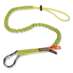 ergodyne Squids 3100 Lanyard w/Aluminum Carabiner + Cinch-Loop, 10 lb Max Work Capacity, 35" to 45", Lime, Ships in 1-3 Business Days (EGO19003) View Product Image