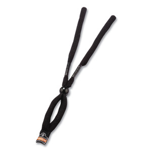 ergodyne Skullerz 3215 Cotton Breakaway Eyewear Lanyard, Cotton Barrel Slide Fastener, 12" Long, Black View Product Image