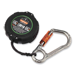 ergodyne Squids 3010 Retractable Lanyard w/Locking Carabiner+Belt Clip, 5 lb Max Work Capacity, 48", Black, Ships in 1-3 Business Days (EGO19310) View Product Image