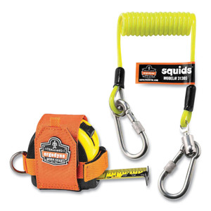 ergodyne Squids 3190 Tape Measure Tethering Kit, 2 lb Max Working Capacity, 6.5" to 48" Long, Lime/Black, Ships in 1-3 Business Days (EGO19660) View Product Image