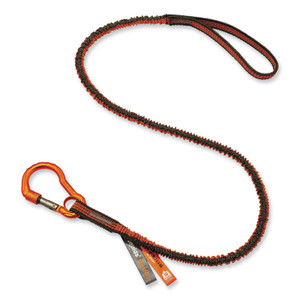 ergodyne Squids 3100F(x) Tool Lanyard with Aluminum Carabiner + Loop, 10 lb Max Working Capacity, 38" to 48" Long, Orange/Gray View Product Image