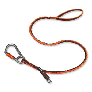 ergodyne Squids 3108F(x)Tool Lanyard w/Locking Aluminum Carabiner+Loop, 15lb Max Work Cap, 38" to 48",OR/GY,Ships in 1-3 Business Days View Product Image