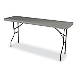 AbilityOne 7110017025671, SKILCRAFT Blow Molded Folding Tables, Rectangular, 72w x 18d x 29h, Charcoal Gray View Product Image