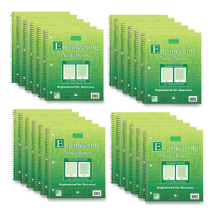 Roaring Spring Wirebound Engineering Notebook, 20 lb Paper Stock, Green Cover, 80-Green 11 x 8.5 Sheets, 24/CT, Ships in 4-6 Business Days (ROA11382CS) View Product Image
