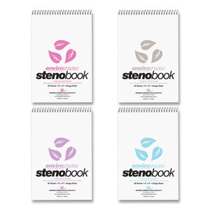 Roaring Spring EnviroShades Steno Pad, Gregg Rule, White Cover, 80 Assorted Color 6 x 9 Sheets, 24 Pads/Carton, Ships in 4-6 Business Days (ROA12354CS) View Product Image