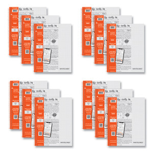 Roaring Spring Whitelines Notebook, Quadrille Rule, (5 sq/in), Gray/Orange Cover, (70) 11 x 8.5 Sheets, 12/CT, Ships in 4-6 Business Days View Product Image