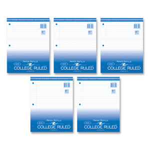 Roaring Spring Loose Leaf Paper, 8.5 x 11, 3-Hole Punched, College Rule, White, 500 Sheets/Pack, 5 Packs/Carton, Ships in 4-6 Business Days (ROA83909CS) View Product Image