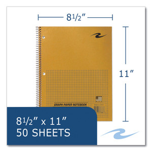 Roaring Spring Lab and Science Wirebound Notebook, Quadrille Rule (4 sq/in), Brown Cover, (50) 8.5 x 11 Sheets, 24/CT, Ships in 4-6 Bus Days View Product Image