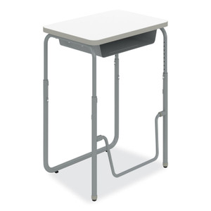 Safco AlphaBetter 2.0 Height-Adjust Student Desk with Pendulum Bar, 27.75 x 19.75 x 29 to 43, Dry Erase, Ships in 1-3 Business Days SAF1224DE (SAF1224DE) View Product Image