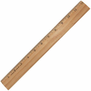 Charles Leonard Office Ruler - 12" Length x 1.3" Width - Wood, Metal - Brown Product Image 