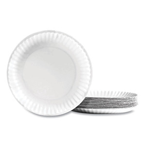 Perk Economy Paper Plates, 9" dia, White, 100/Pack (PRK721666) View Product Image