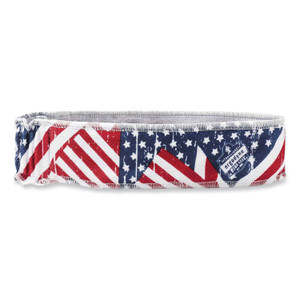 ergodyne Chill-Its 6605 High-Performance Cotton Terry Cloth Sweatband, One Size, Stars and Stripes, Ships in 1-3 Business Days (EGO12421) View Product Image