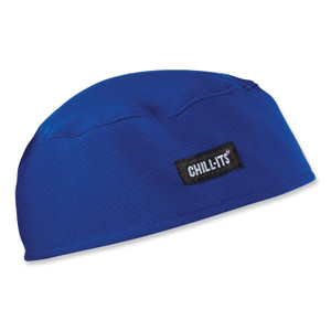 ergodyne Chill-Its 6630 High-Performance Terry Cloth Skull Cap, Polyester, One Size Fits Most, Blue, Ships in 1-3 Business Days (EGO12510) View Product Image