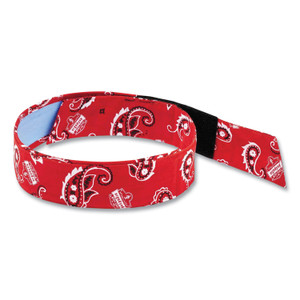 ergodyne Chill-Its 6705CT Cooling PVA Hook and Loop Bandana Headband, One Size Fits Most, Red Western, Ships in 1-3 Business Days (EGO12573) View Product Image