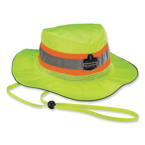 ergodyne Chill-Its 8935MF Hi-Vis Microfiber Ranger Sun Hat, Large/X-Large, Lime, Ships in 1-3 Business Days (EGO12595) View Product Image