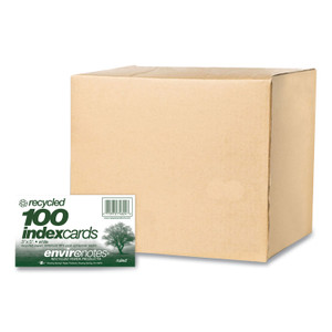 Roaring Spring Environotes Recycled Index Cards, Narrow Rule, 3 x 5 White, 100 Cards, 36/Carton, Ships in 4-6 Business Days (ROA74824CS) View Product Image