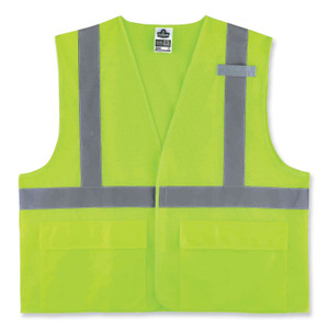 ergodyne GloWear 8220HL Class 2 Standard Mesh Hook and Loop Vest, Polyester, Small/Medium, Lime, Ships in 1-3 Business Days (EGO21143) View Product Image