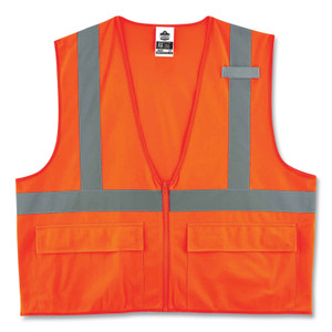 ergodyne GloWear 8225Z Class 2 Standard Solid Vest, Polyester, Orange, 4X-Large/5X-Large, Ships in 1-3 Business Days (EGO21159) View Product Image