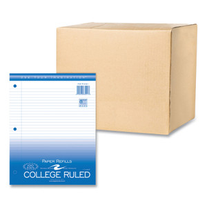 Roaring Spring Loose Leaf Paper, 8.5 x 11, 3-Hole Punched, College Rule, White, 100 Sheets/Pack, 48 Packs/Carton, Ships in 4-6 Business Days (ROA83911CS) View Product Image