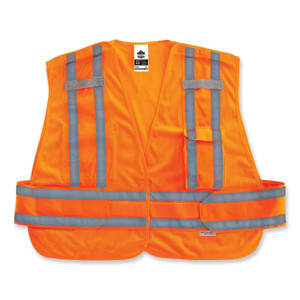 ergodyne GloWear 8244PSV Class 2 Expandable Public Safety Hook and Loop Vest, Polyester, 3XL Plus, Orange, Ships in 1-3 Business Days (EGO21363) View Product Image