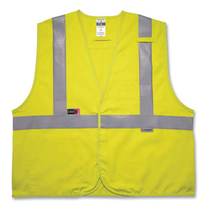 ergodyne GloWear 8261FRHL Class 2 Dual Compliant FR Hook and Loop Safety Vest, 4X-Large/5X-Large, Lime View Product Image