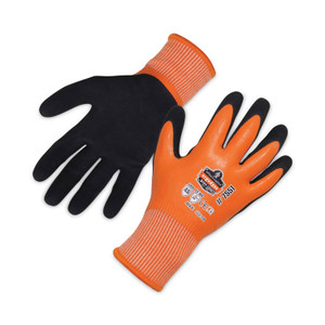 ergodyne ProFlex 7551 ANSI A5 Coated Waterproof CR Gloves, Orange, Large, Pair, Ships in 1-3 Business Days (EGO17674) View Product Image