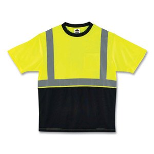 ergodyne GloWear 8289BK Class 2 Hi-Vis T-Shirt with Black Bottom, Small, Lime, Ships in 1-3 Business Days (EGO22502) View Product Image