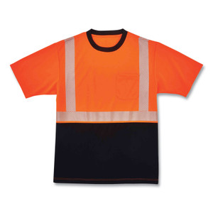 ergodyne GloWear 8280BK Class 2 Performance T-Shirt with Black Bottom, Polyester, 3X-Large, Orange, Ships in 1-3 Business Days (EGO22587) View Product Image