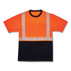 ergodyne GloWear 8280BK Class 2 Performance T-Shirt with Black Bottom, Polyester, 5X-Large, Orange, Ships in 1-3 Business Days (EGO22589) View Product Image