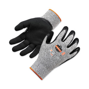 ergodyne ProFlex 7031 ANSI A3 Nitrile-Coated CR Gloves, Gray, Large, Pair View Product Image
