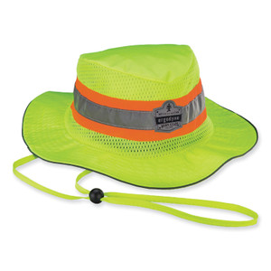 ergodyne GloWear 8935 Hi-Vis Ranger Sun Hat, Polyester, Small/Medium, Lime, Ships in 1-3 Business Days (EGO23259) View Product Image