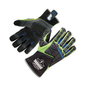 ergodyne ProFlex 925WP Performance Dorsal Impact-Reducing Thermal Waterprf Gloves, Black/Lime, Large, Pair, Ships in 1-3 Business Days (EGO18104) View Product Image