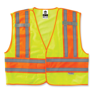 ergodyne GloWear 8245PSV Class 2 Public Safety Vest, Polyester, Large/X-Large, Lime View Product Image