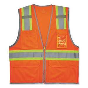 ergodyne GloWear 8246Z Class 2 Two-Tone Mesh Reflective Binding Zipper Vest, Polyester, Small/Med, Orange, Ships in 1-3 Business Days (EGO24133) View Product Image
