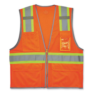 ergodyne GloWear 8246Z Class 2 Two-Tone Mesh Reflective Binding Zipper Vest, Polyester, Small/Medium, Orange View Product Image