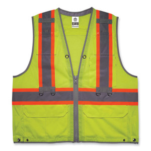 ergodyne GloWear 8231TV Class 2 Hi-Vis Tool Tethering Safety Vest, Polyester, 2X-Large/3X-Large, Lime, Ships in 1-3 Business Days (EGO24177) View Product Image