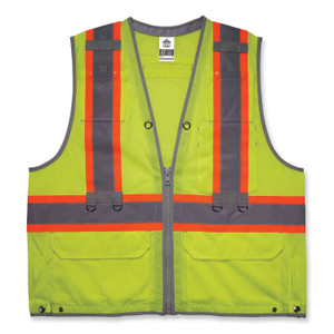 ergodyne GloWear 8231TVK Class 2 Hi-Vis Tool Tethering Safety Vest Kit, Polyester, Large/X-Large, Lime, Ships in 1-3 Business Days (EGO24185) View Product Image
