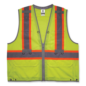 ergodyne GloWear 8231TVK Class 2 Hi-Vis Tool Tethering Safety Vest Kit, Polyester, 2X-Large/3X-Large, Lime, Ships in 1-3 Business Days (EGO24187) View Product Image