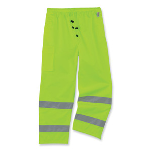 ergodyne GloWear 8915 Class E Hi-Vis Rain Pants, Medium, Lime, Ships in 1-3 Business Days (EGO24423) View Product Image