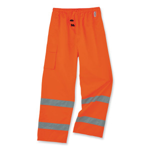 ergodyne GloWear 8915 Class E Hi-Vis Rain Pants, 2X-Large, Orange, Ships in 1-3 Business Days (EGO24416) View Product Image