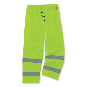 ergodyne GloWear 8915 Class E Hi-Vis Rain Pants, 3X-Large, Lime, Ships in 1-3 Business Days (EGO24427) View Product Image