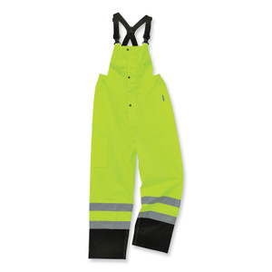 ergodyne GloWear 8918BK Class E Hi-Vis Rain Bibs Black Bottom, Medium, Lime, Ships in 1-3 Business Days (EGO25013) View Product Image