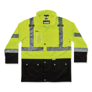 ergodyne GloWear 8386 Class 3 Hi-Vis Outer Shell Jacket, Polyester, 3X-Large, Lime, Ships in 1-3 Business Days (EGO25377) View Product Image