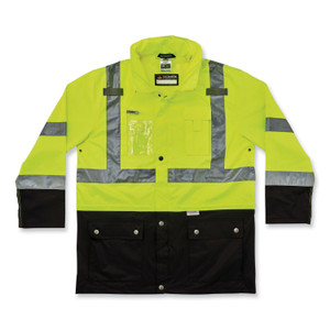 ergodyne GloWear 8386 Class 3 Hi-Vis Outer Shell Jacket, Polyester, 5X-Large, Lime, Ships in 1-3 Business Days (EGO25379) View Product Image