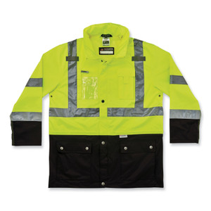 ergodyne GloWear 8386 Class 3 Hi-Vis Outer Shell Jacket, Polyester, 5X-Large, Lime View Product Image
