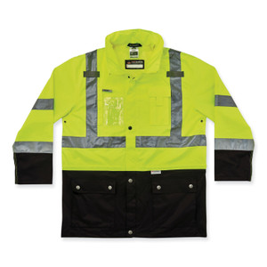 ergodyne GloWear 8386 Class 3 Hi-Vis Outer Shell Jacket, Polyester, X-Large, Lime, Ships in 1-3 Business Days (EGO25375) View Product Image