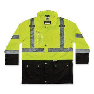 ergodyne GloWear 8386 Class 3 Hi-Vis Outer Shell Jacket, Polyester, 4X-Large, Lime, Ships in 1-3 Business Days (EGO25378) View Product Image