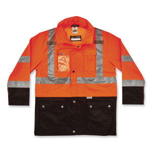 ergodyne GloWear 8386 Class 3 Hi-Vis Outer Shell Jacket, Polyester, 2X-Large, Orange, Ships in 1-3 Business Days (EGO25466) View Product Image